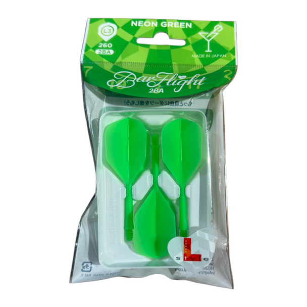 L-Style BarFlight 2BA Vert L3 260 système flight et shaft intégré pour fléchettes