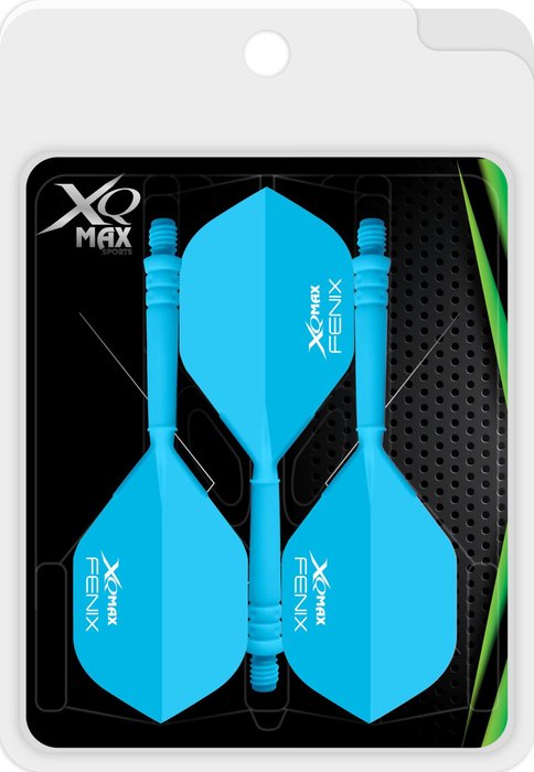 Découvrez les XQ Fenix Molded Flights 34mm, un système flight et shaft intégré bleu offrant stabilité maximale et précision.
