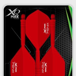 XQ Fenix Molded Flights 34mm, un système flight et shaft intégré rouge offrant stabilité maximale et précision.